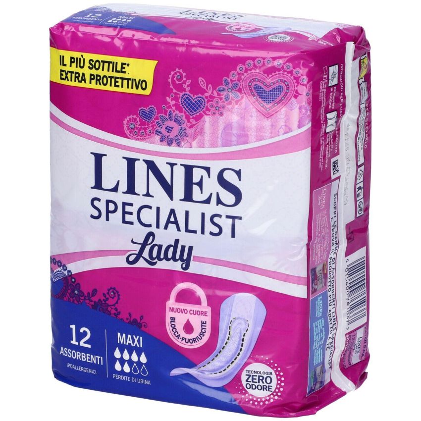 Lines Specialist Maxi Assorbenti per Incontinenza - Pacco da 12 Pezzi