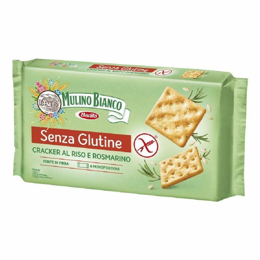 Mulino Bianco Cracker di Riso e Rosmarino, 200g, Senza Glutine