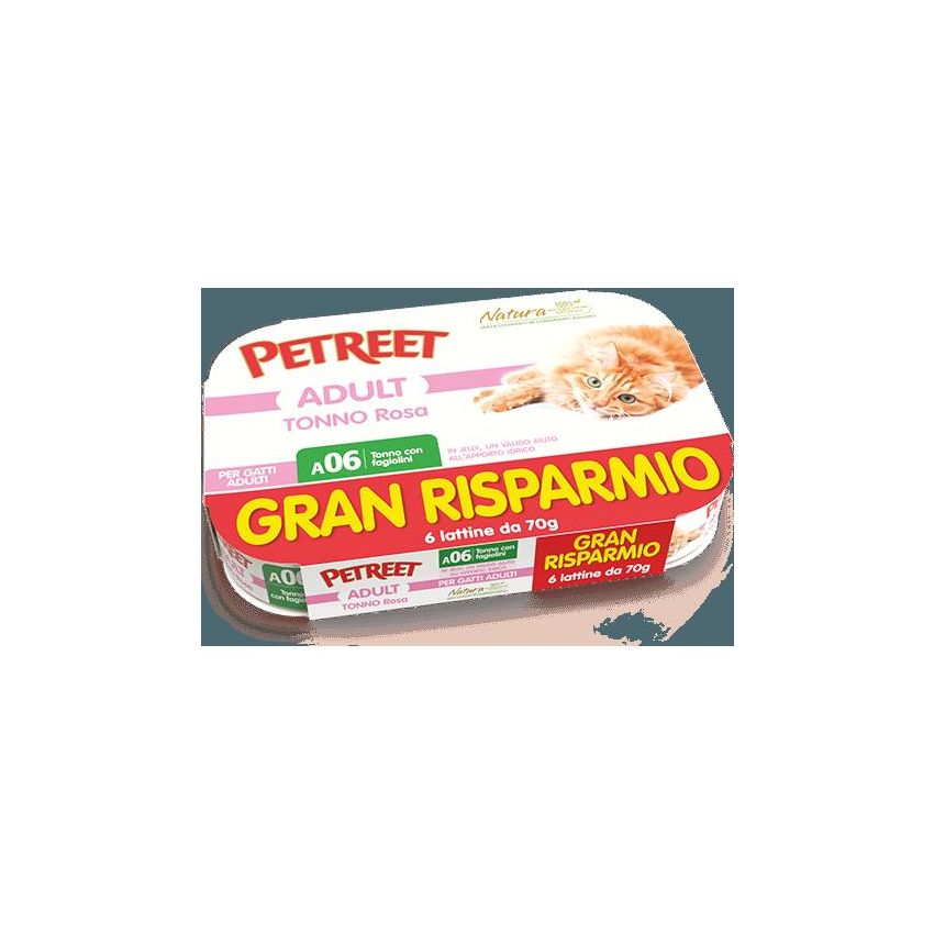 Petreet Tonno Rosa e Fagiolini - Cibo Umido per Gatti Adulti