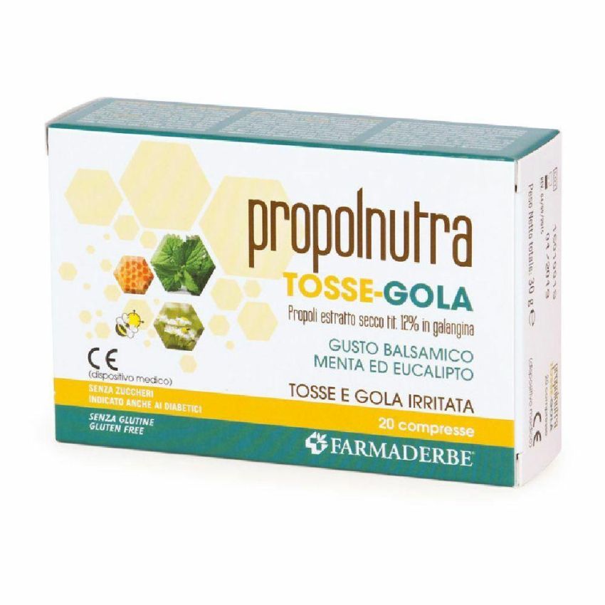 Propolnutra - Compresse Masticabili per Tosse e Gola, Confezione da 20