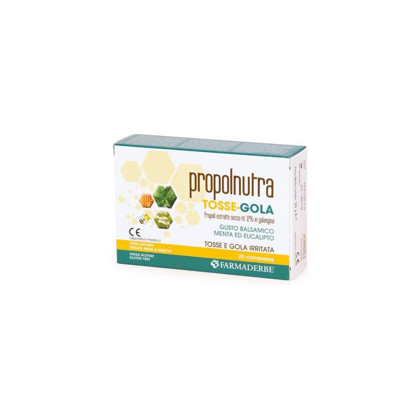 Propolnutra - Compresse Masticabili per Tosse e Gola, Confezione da 20