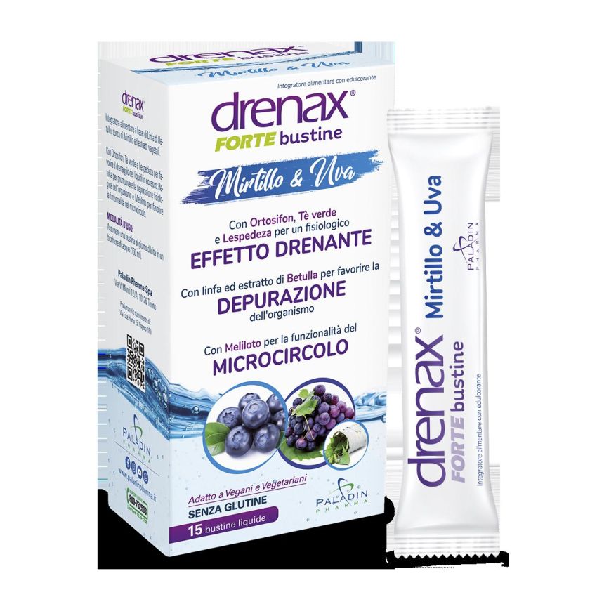 Drenax Forte Mirtillo - Pacco da 15 Stick Salutari
