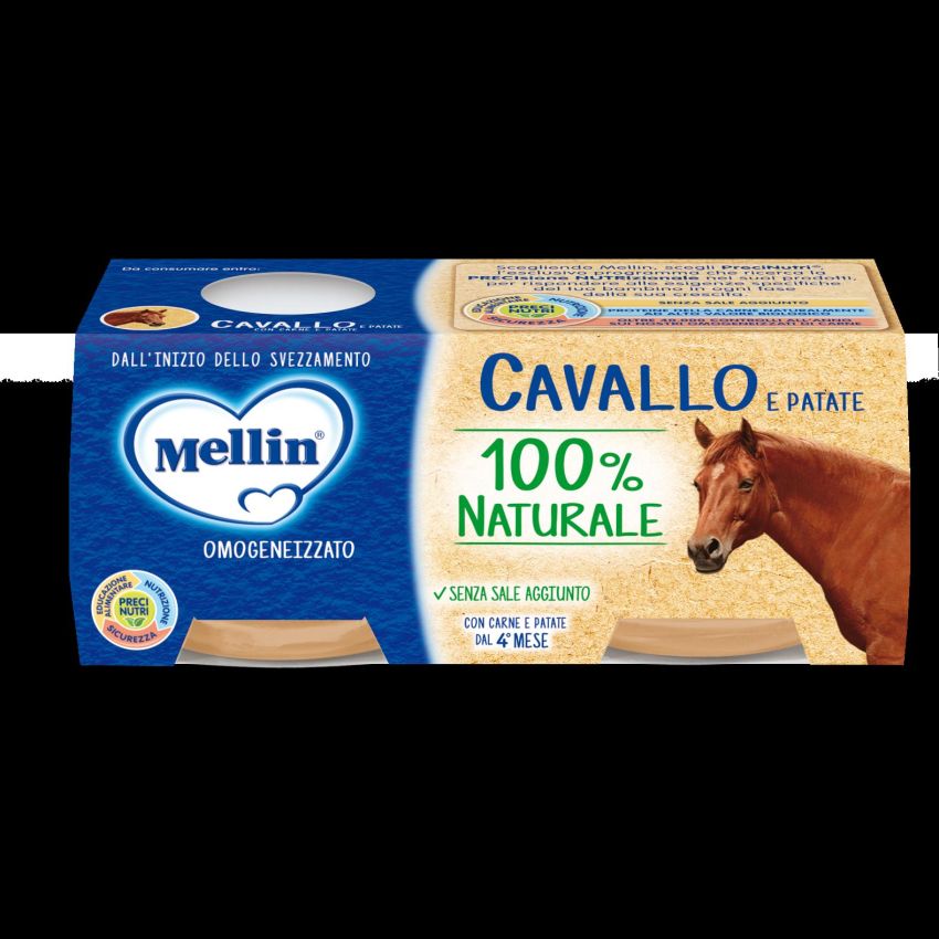 Mellin Omogeneizzato di Carne di Cavallo e Patate, 80g