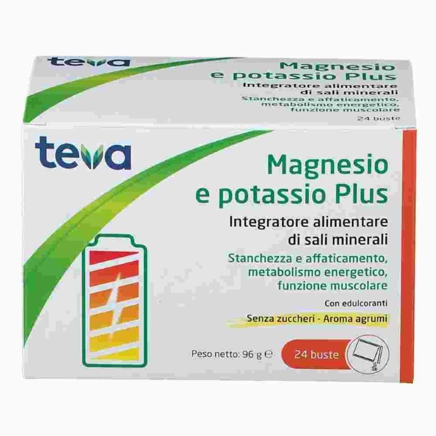 Magnesio e Potassio Plus - 24 Bustine Aromatizzate agli Agrumi