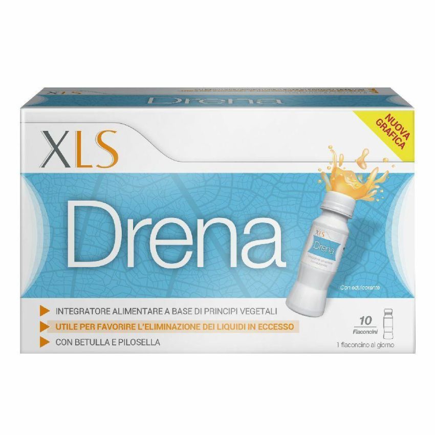 XLS Drena - Set di 10 Flaconi da 10ml per Drenaggio Corporeo