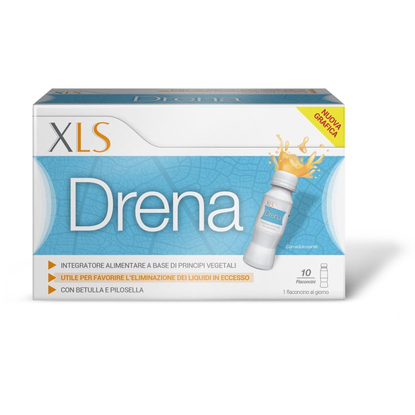 XLS Drena - Set di 10 Flaconi da 10ml per Drenaggio Corporeo