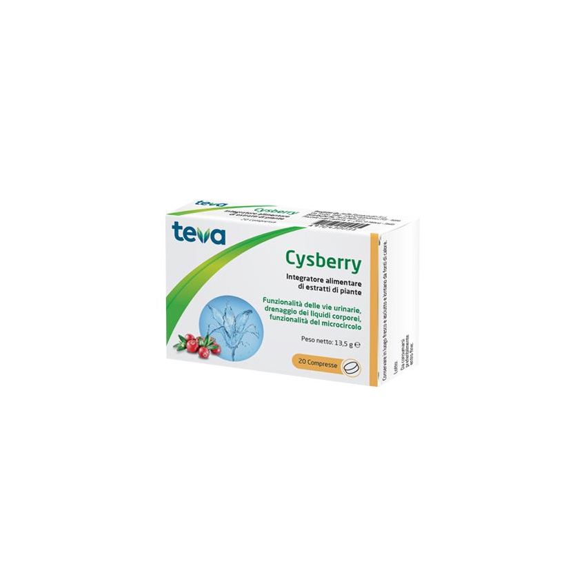 Cysberry Teva - Integratore di Salute Urinaria da 20 Compresse