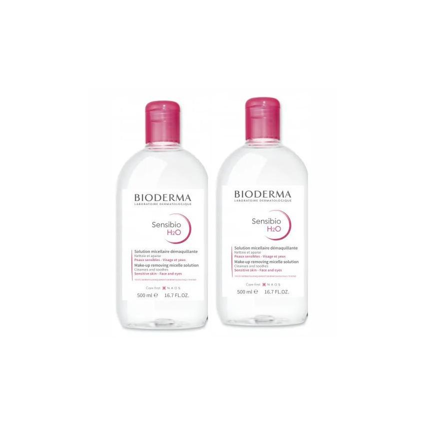 Bioderma Sensibio H2O - Doppio Pack di Soluzione Micellare, 2 x 500ml