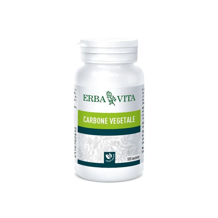 Erba Vita Carbone Vegetale - 100 Tavolette per la Digestione