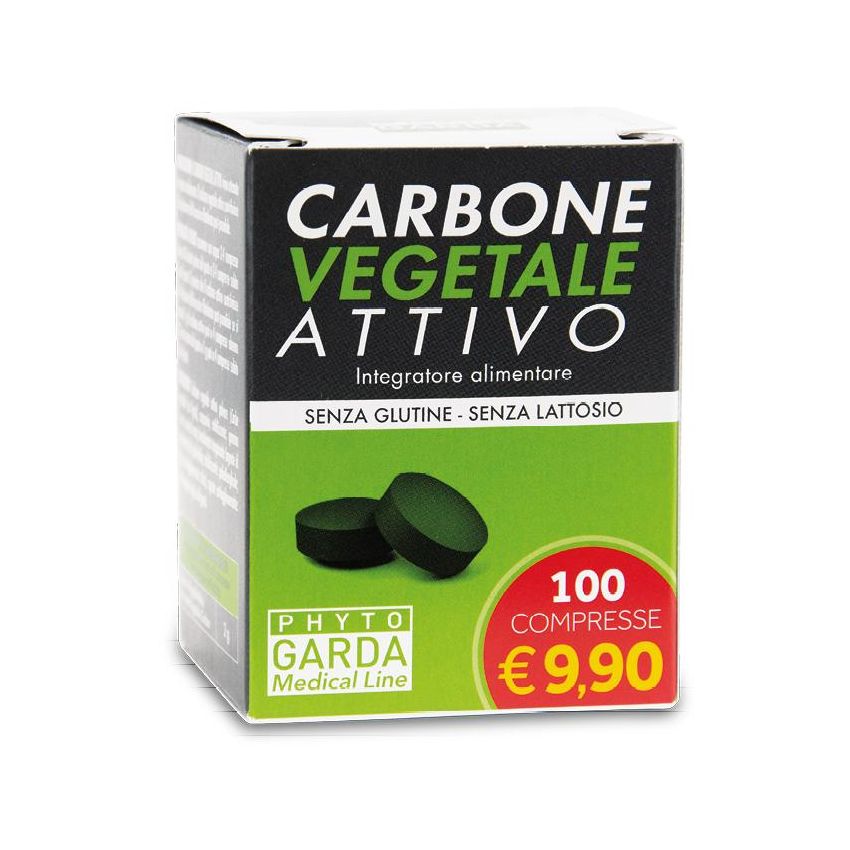 Carbone Vegetale Attivo 100 Compresse di Alta Qualità - PG