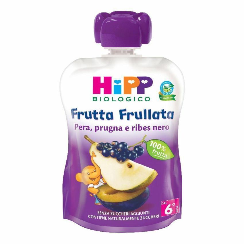 Hipp Bio Purea di Frutta Pera, Prugna e Ribes 90g