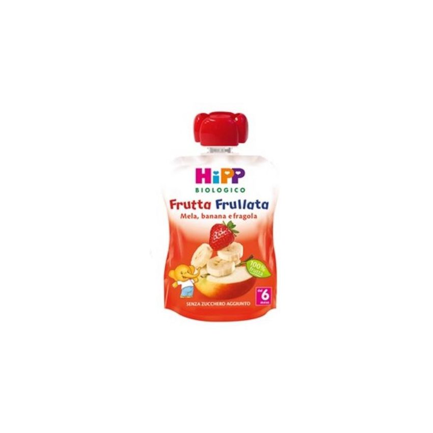 Hipp Bio Frullato di Frutta Bio per Bambini - Mela, Banana, Fragola - 90g