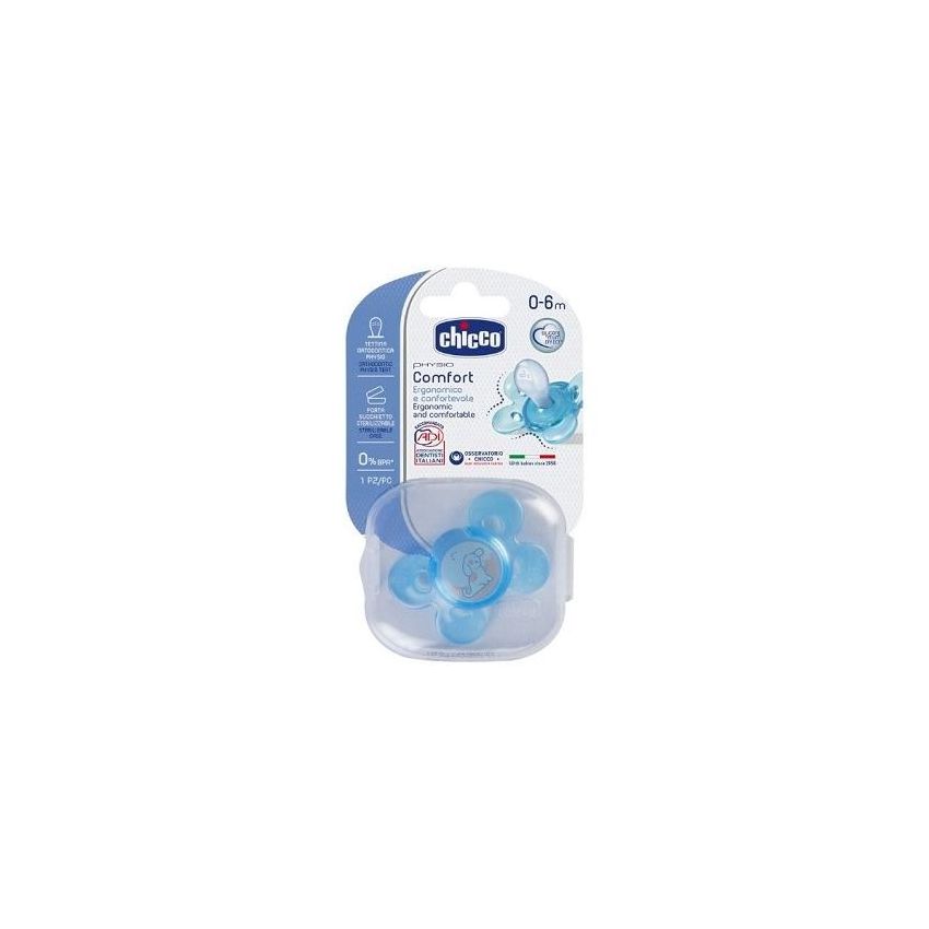 Chicco Physio Comfort Succhietto in Silicone 0-6 Mesi Azzurro