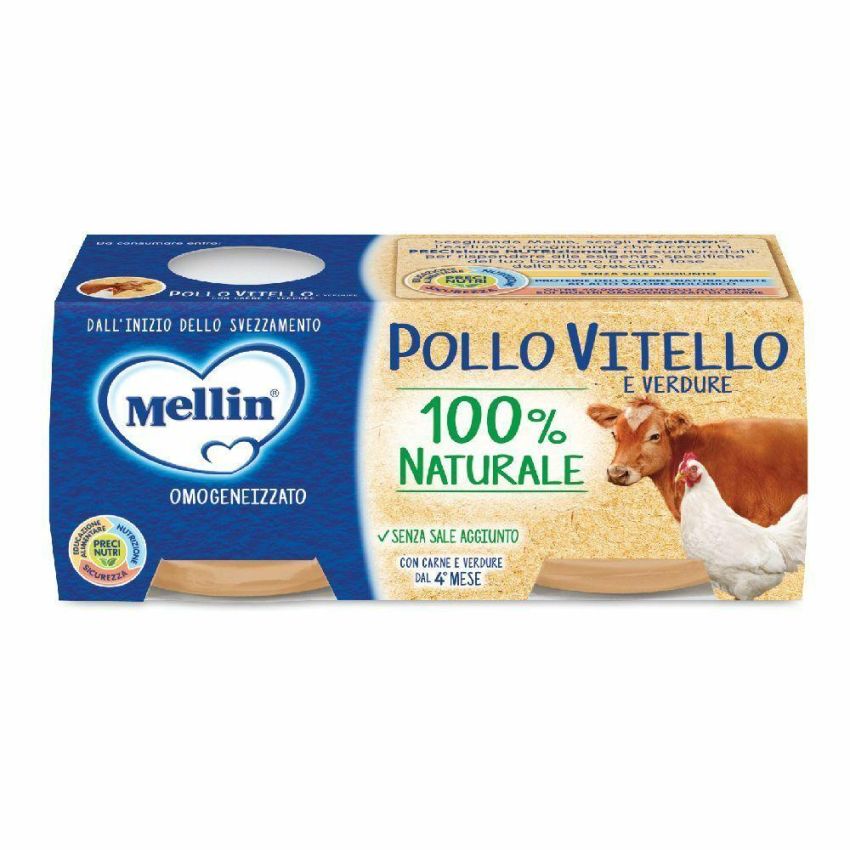 Mellin Omogeneizzato di Pollo e Vitello con Verdure 2 x 80g