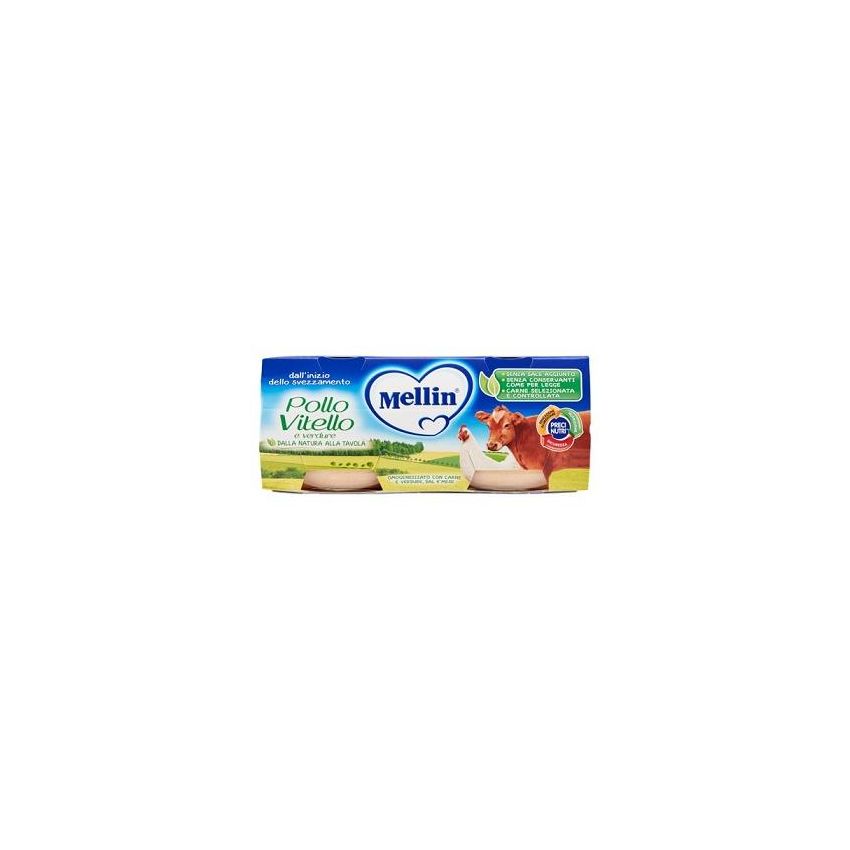 Mellin Omogeneizzato di Pollo e Vitello con Verdure 2 x 80g
