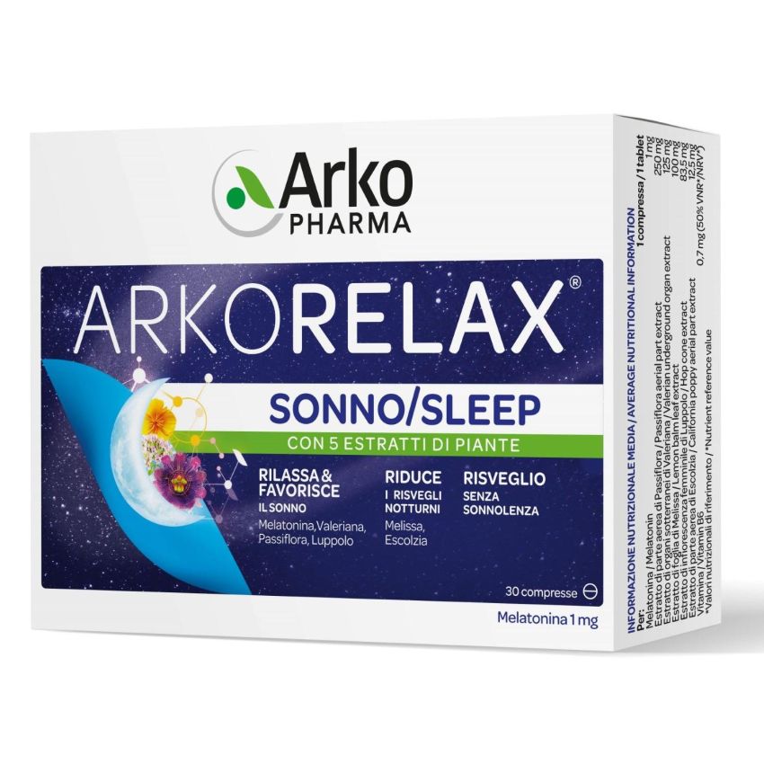 Arkopharma Arkorelax Sonno - Integratore Naturale, 30 Compresse