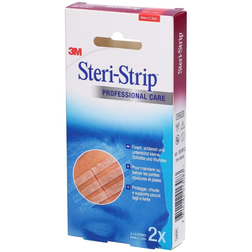 Steri Strip Suture Skin Strips 6x75mm - Pacco da 6 Strisce Adesive