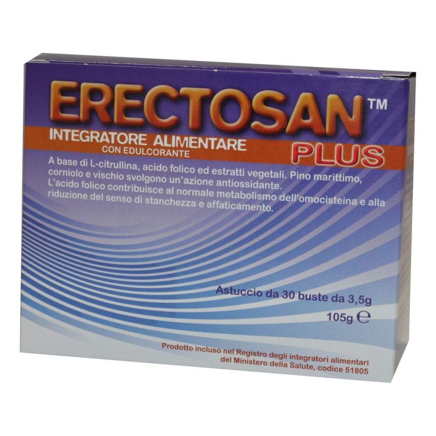 Erectosan Plus - Integratore Alimentare in Bustine, 30 Pezzi