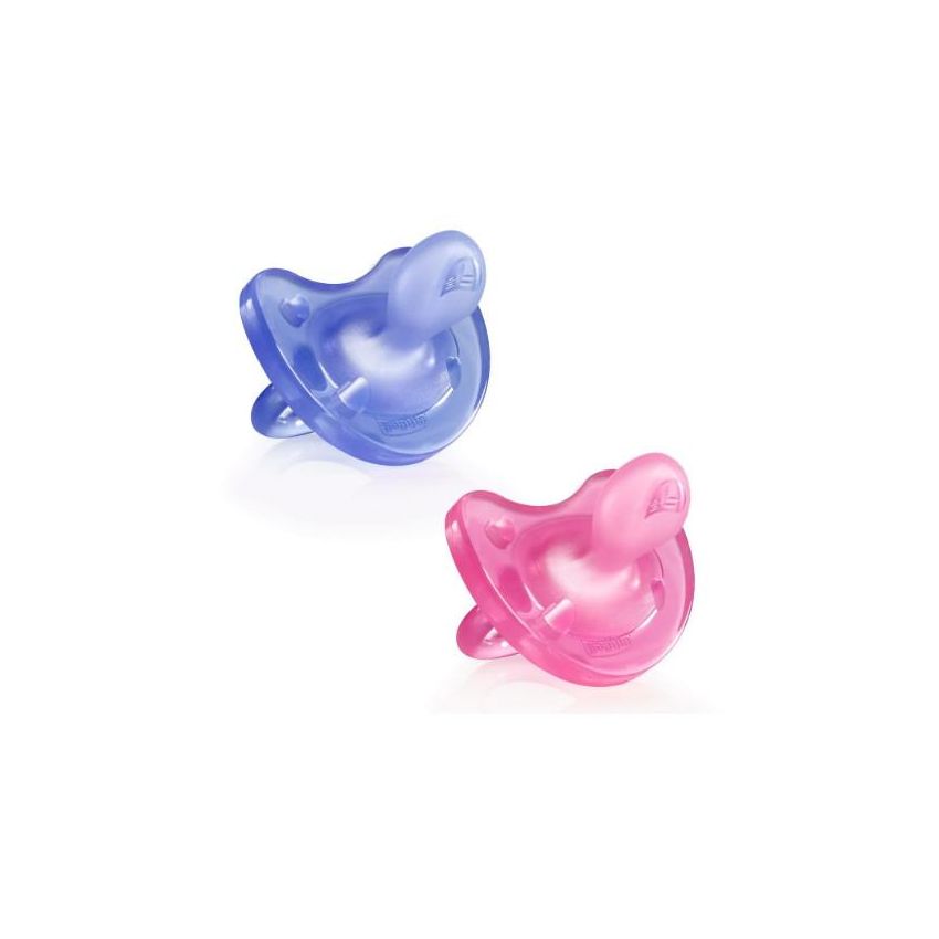 Chicco Gommotto Physio Set di 2 Succhietti in Silicone per Bimba dai 6-12 Mesi