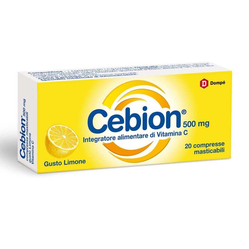 Cebion Limone Masticabile - Compresse di Vitamina C da 20 Pezzi