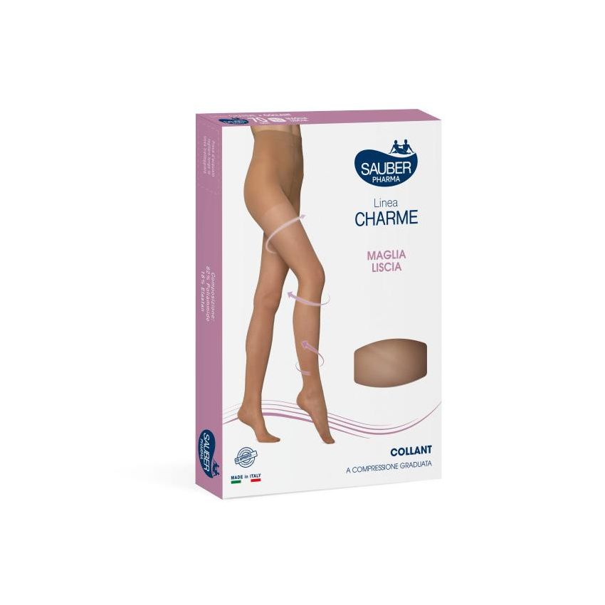 Collant Nero Liscio Sauber Linea Charme 140 Denari - Taglia 4
