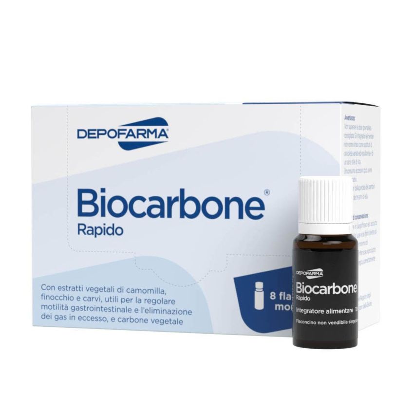 Biocarbone Rapido in 8 Flaconcini Concentrati