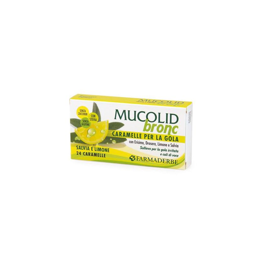 Mucolid Bronc - Caramelle Salvia e Limone - Confezione da 24 Pezzi