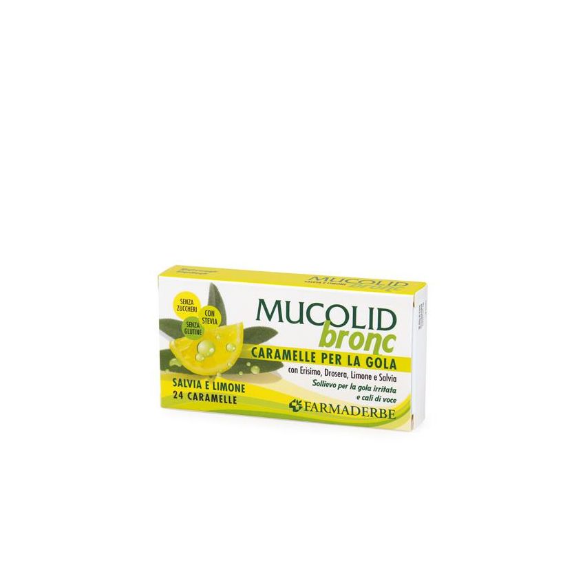 Mucolid Bronc - Caramelle Salvia e Limone - Confezione da 24 Pezzi