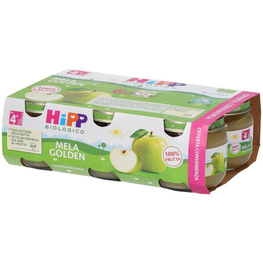 Omogeneizzato Biologico di Mela Golden Hipp - Pacco da 6x80g
