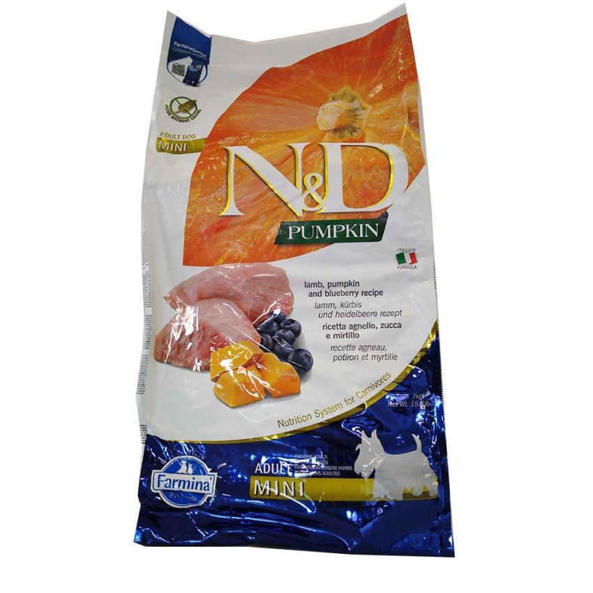 Farmina N&D Adult Mini Size Dog Food: Lamb & Pumpkin, 7kg