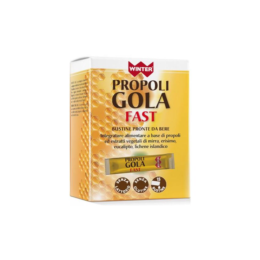 Propoli Gola Fast - Bustine di Supporto Invernale, Confezione da 15