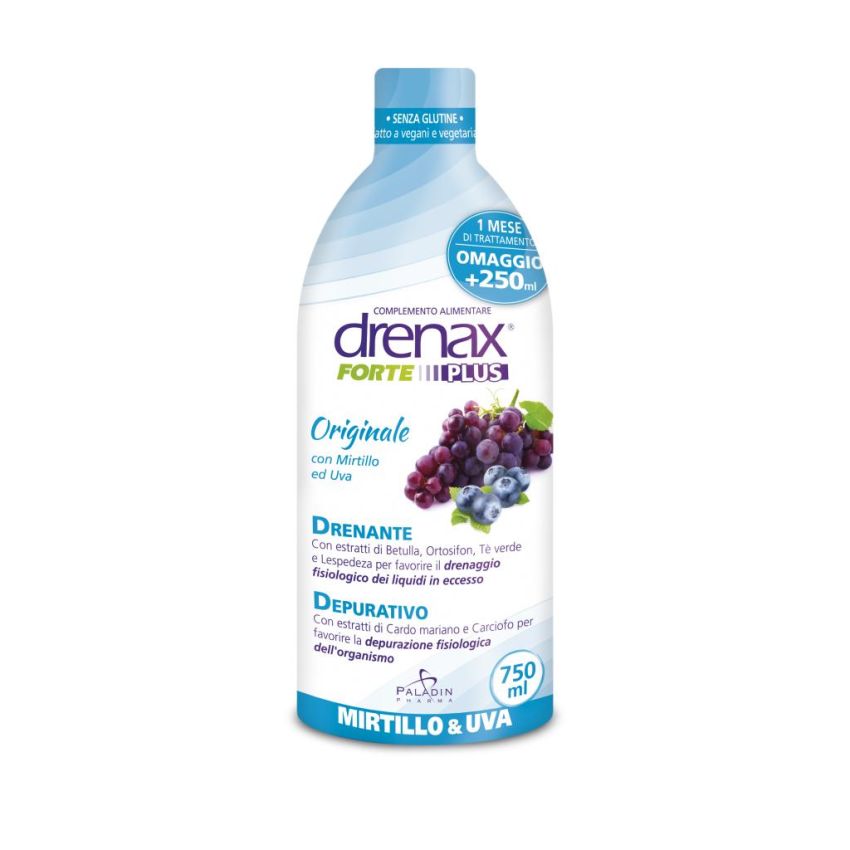 Drenax Forte Mirtillo 750ml - Integratore Drenante Potenziato