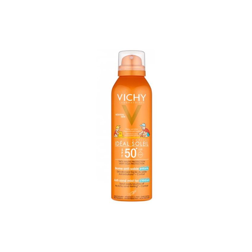 Vichy Capital Soleil 50 SPF, Spray Anti-Sabbia per Bambini, 200ml