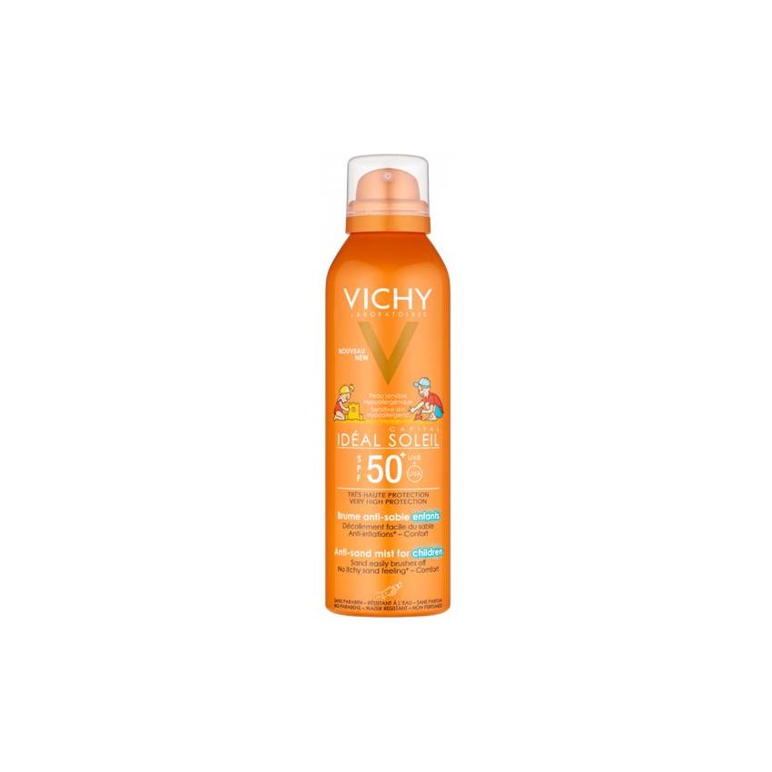 Vichy Capital Soleil 50 SPF, Spray Anti-Sabbia per Bambini, 200ml