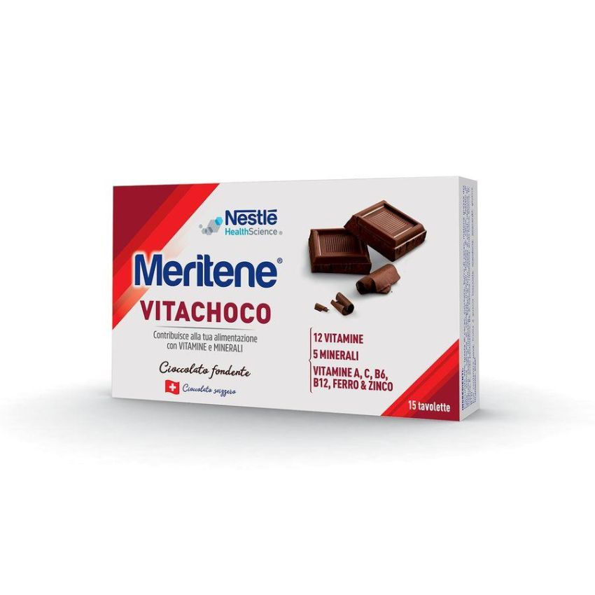 Meritene Vitachoco Fondente - 15 Pezzi di Cioccolato Nutriente