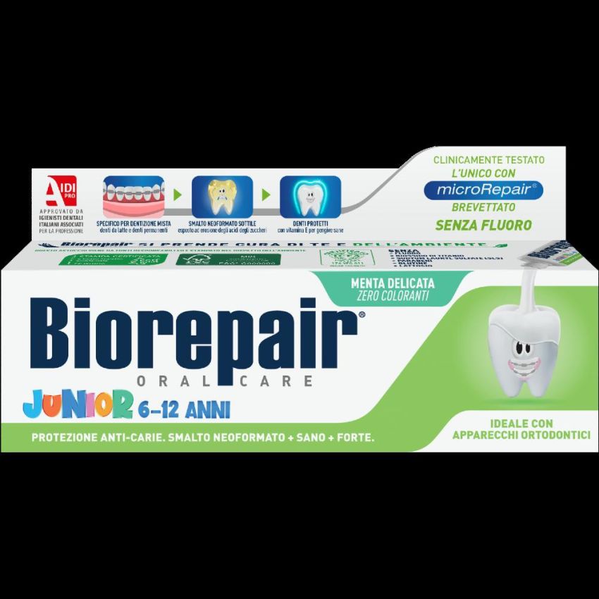Biorepair Junior Dentrifricio per 6-12 Anni, 75ml