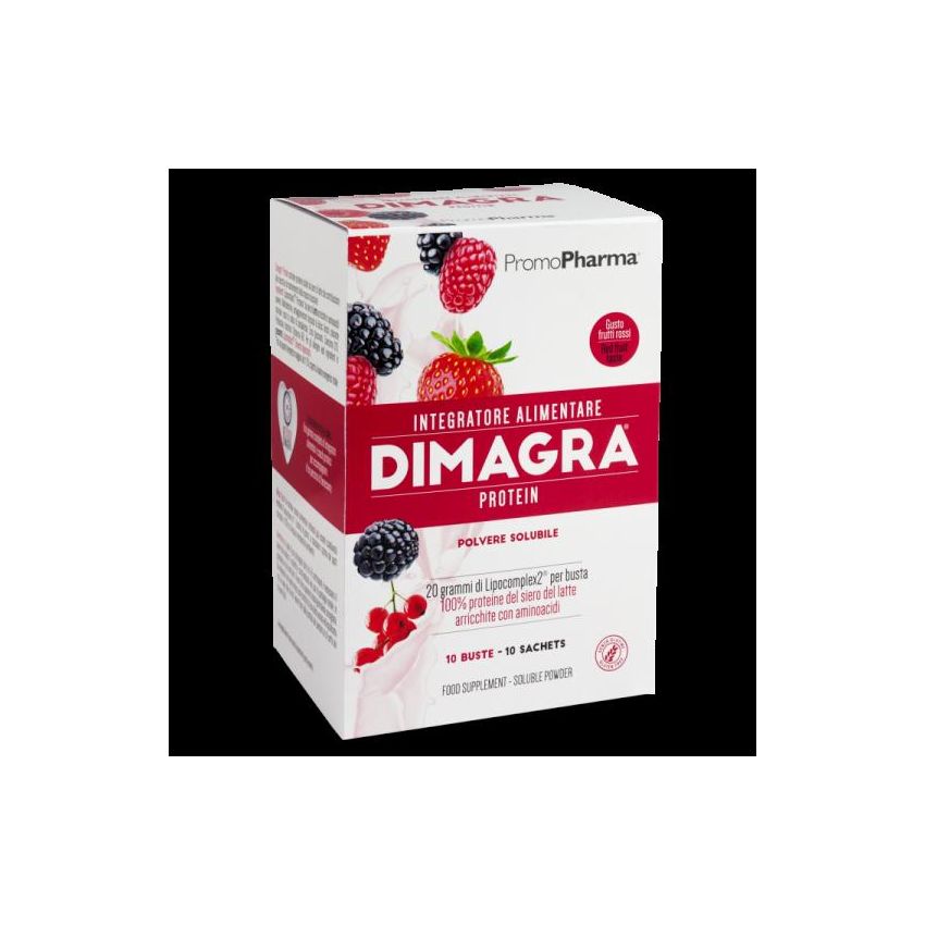 Dimagra Protein - Frutti Rossi, 10 Bustine