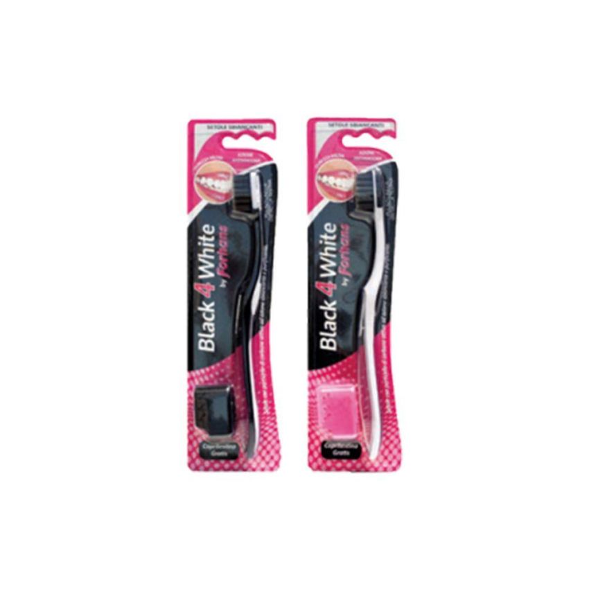 Forhans Spazzolino Black4White con Setole al Carbone Attivo