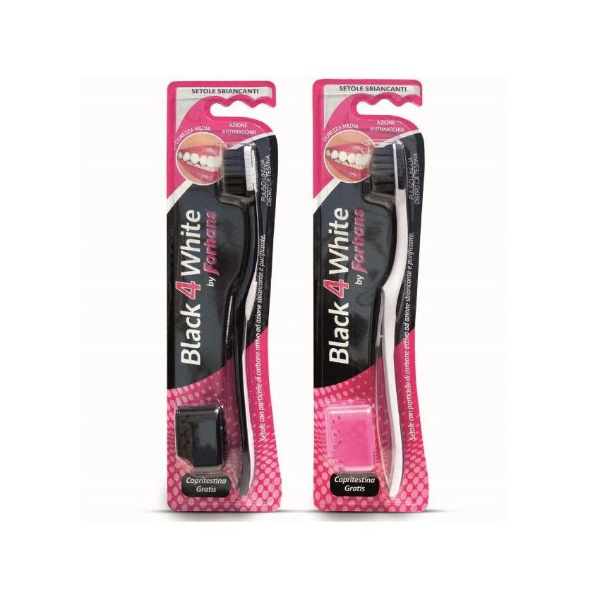 Forhans Spazzolino Black4White con Setole al Carbone Attivo