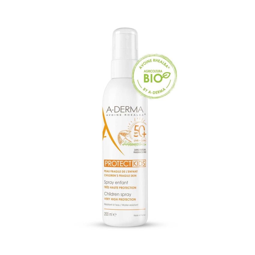 A-Derma Protect Kids SPF50+ Spray Solare per Bambini, 200ml