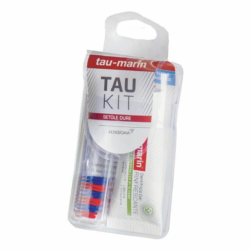 Taumarin Tau-Kit con Spazzolino di Setole Dure e Dentifricio 20ml