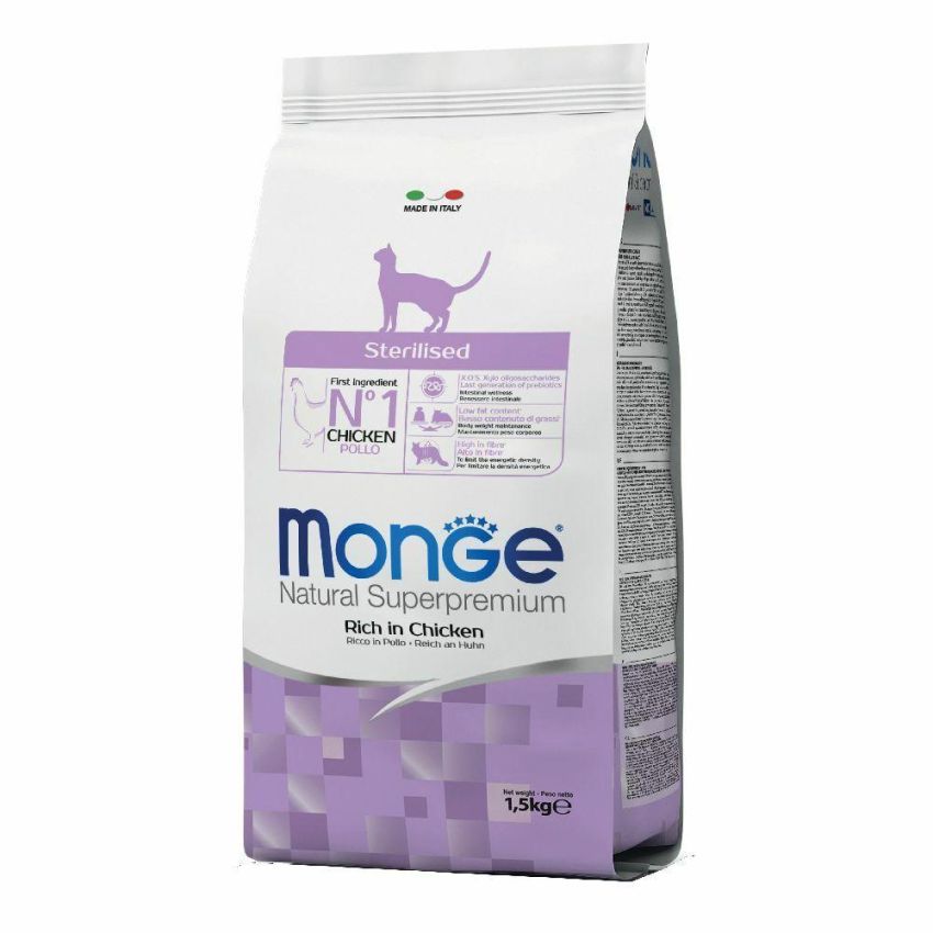 Monge Cibo Secco per Gatti Adulti Sterilizzati, 1,5 Kg