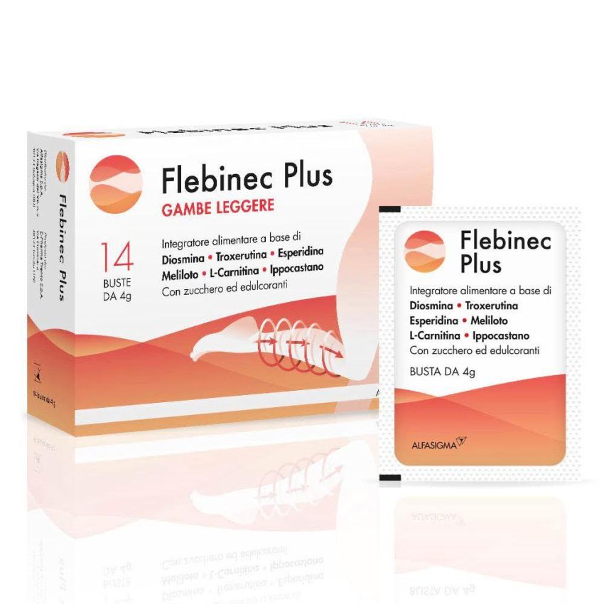 Flebinec Plus - Supplemento Salutare in Bustine, Confezione da 14