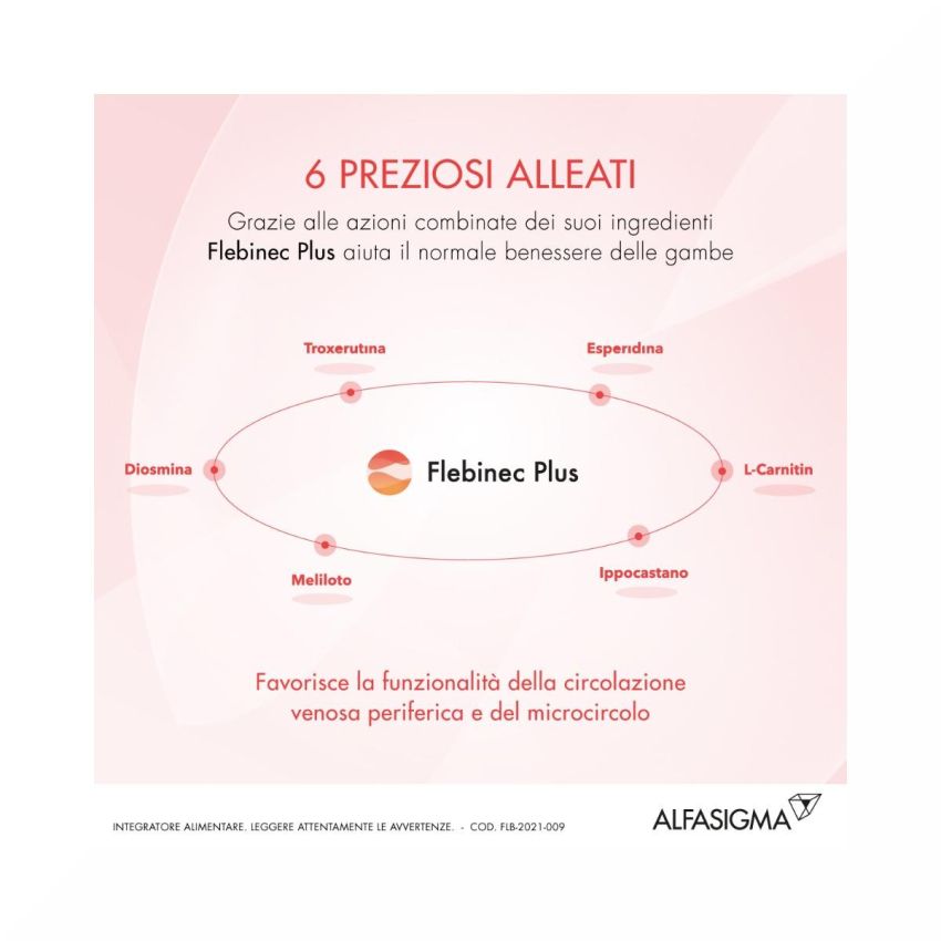 Flebinec Plus - Supplemento Salutare in Bustine, Confezione da 14