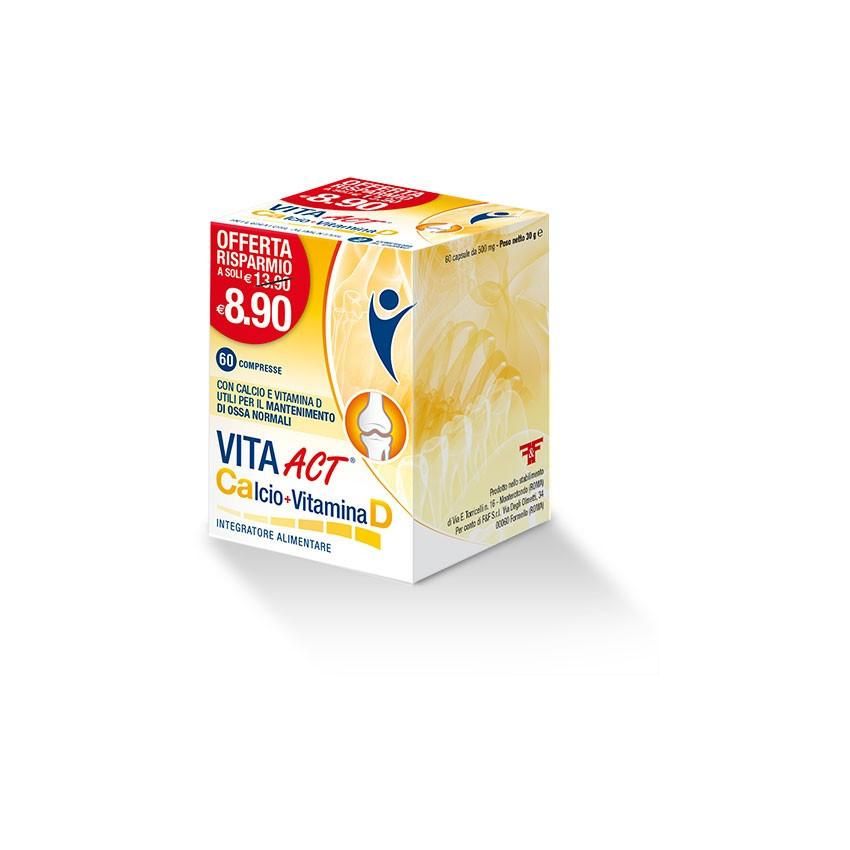 Vita Act - Integratore di Calcio e Vitamina D, 60 Compresse