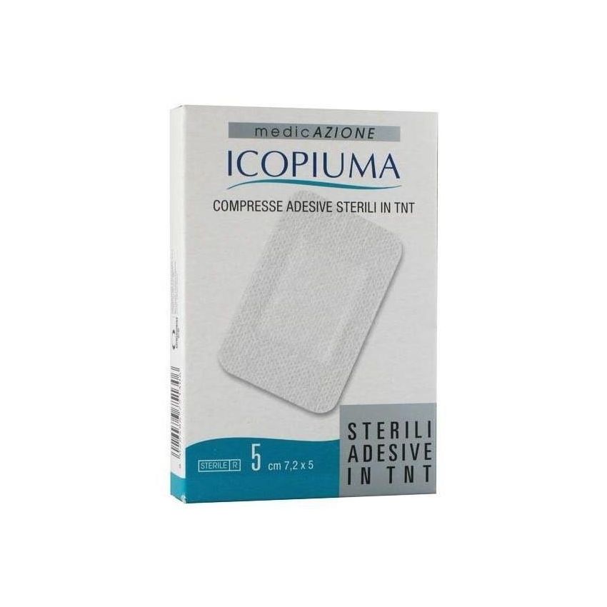 Compressa Adesiva in Tessuto Non Tessuto 7.5x5cm - Confezione da 5 Pezzi