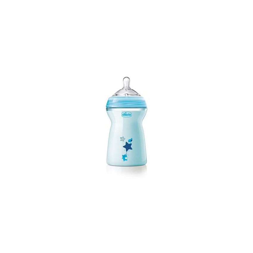 Chicco Natural Feeling Baby Bottle 330ml for Boys, 6+ Months