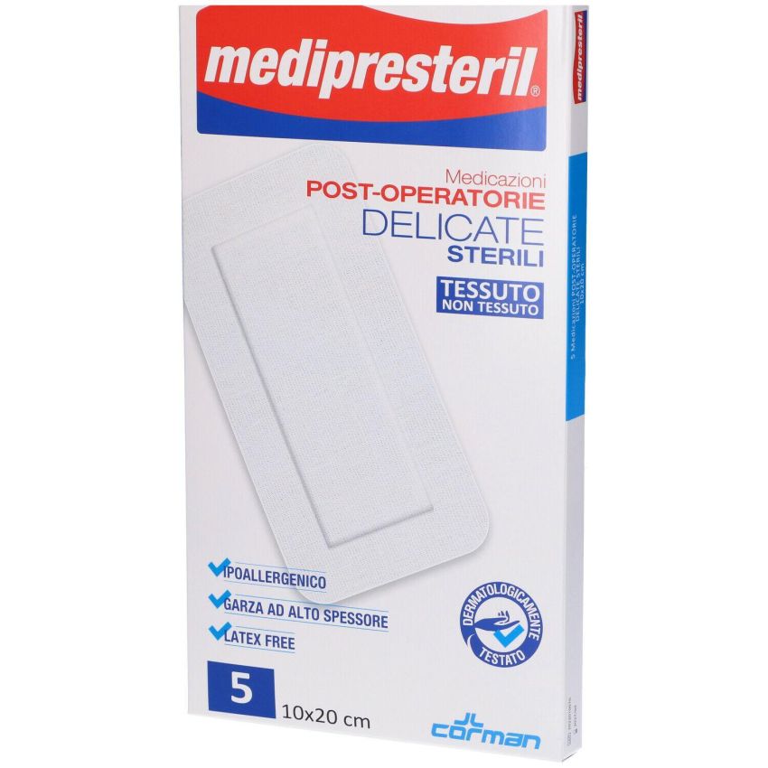 Medipresteril Delicate Cerotti Post-Operatori 10x20cm, Confezione da 4
