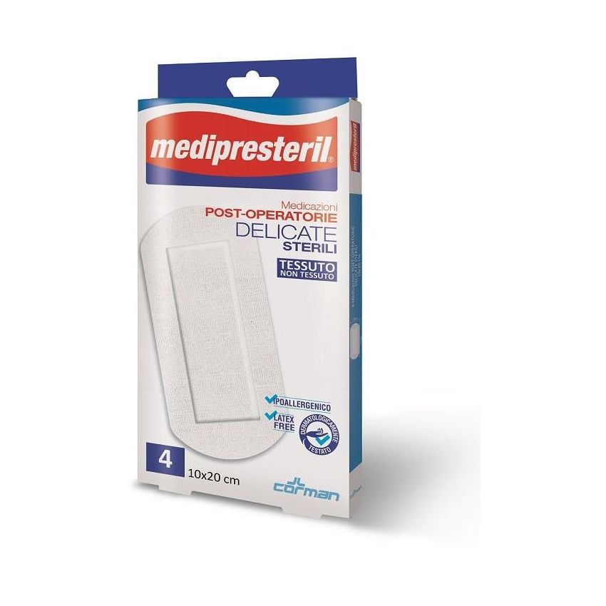Medipresteril Delicate Cerotti Post-Operatori 10x20cm, Confezione da 4