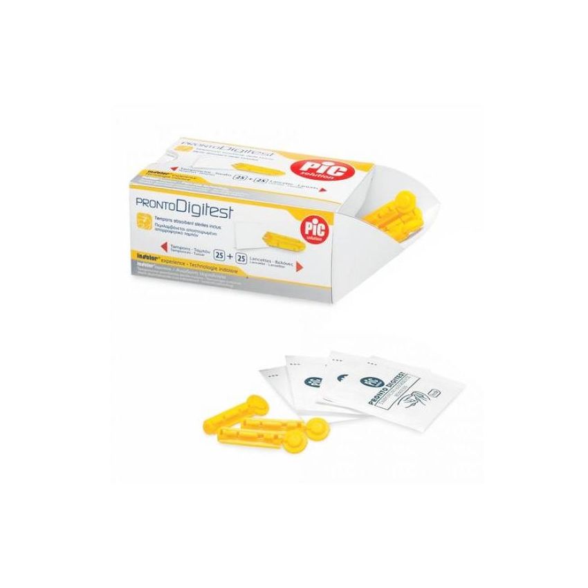 Pic Pronto Digitest: Set di 25 Lancette Sterili + Tamponcini G33